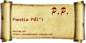 Pandia Pál névjegykártya